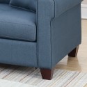 Blue Color Glossy Polyfiber Tufted Cushion Couch Sectional Sofa Chaise Living Room Furniture Reversible Sectionals Chaise