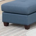 Blue Color Glossy Polyfiber Tufted Cushion Couch Sectional Sofa Chaise Living Room Furniture Reversible Sectionals Chaise