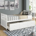 Captain's Bed Twin Daybed with Trundle Bed and Storage Drawers, White 
