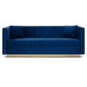 Contemporary Vertical Channel Tufted Velvet Sofa Loveseat Set Modern Upholstered 2pcs set Couch for Living Room Apartment with 4pillows,Blue 