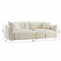 87'' Oversized Loveseat Sofa for Living Room, Sherpa Sofa with Metal Legs, 3 Seater Sofa, Solid Wood Frame Couch with 2 Pillows, for Apartment Office Living Room - White 