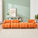 A 90.60-inch technology cloth orange sofa, waterproof, stain and cat scratch resistant, can comfortably sit in the apartment bedroom without taking up space. 