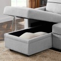 9191 Light gray pull-out storage sofa 