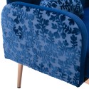 COOLMORE Modern Velvet Loveseat Sofa , Comfy Upholstered 2-Seater Sofa with Gold Metal Legs, Small Loveseat Accent Couch for Living Bedroom Leisure Areas (Navy Velvet)