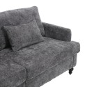 COOLMORE Mid Century Modern chenille Fabric Loveseat sofa, 2-Seat Upholstered Loveseat Sofa Modern Couch for Living Room,Brown wood feet sofa for Bedroom, Reading (Gray Chenille) 