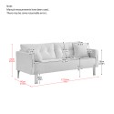 70" Velvet Sofa Couch Luxury Modern Upholstered 3-Seater sofa with 2 Pillows for Living Room, Apartment and Small Space 